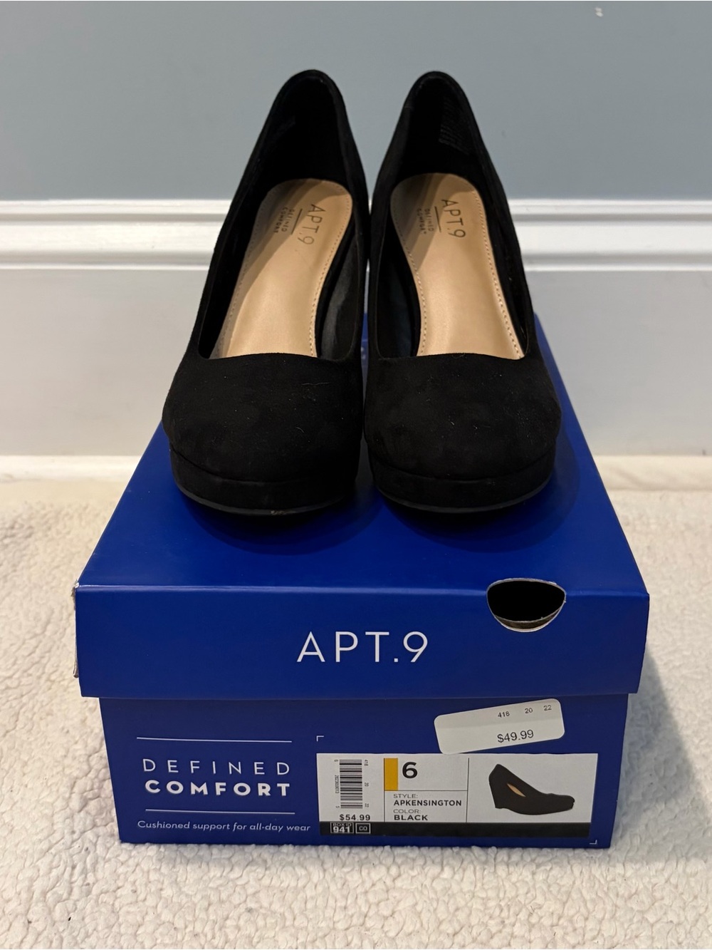 Apt. 9 Women's Black Suede Platform Pumps - Classic Comfort